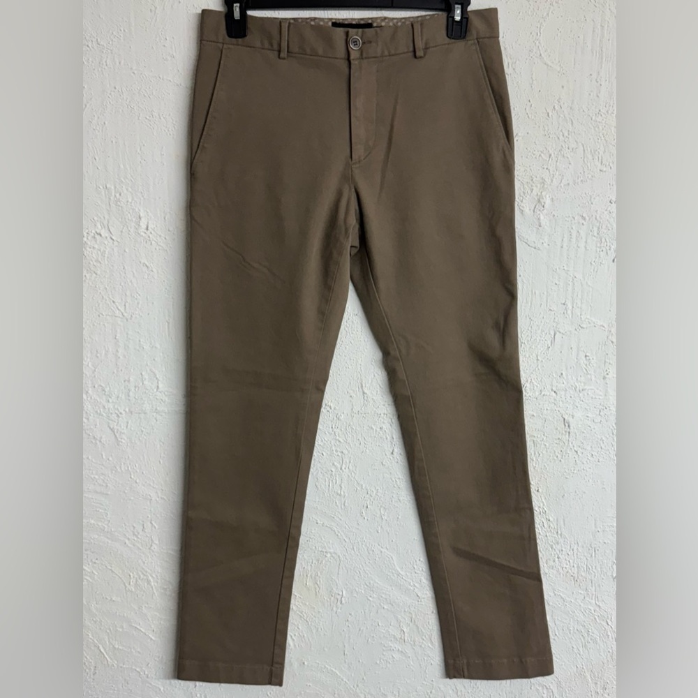 Men's Bugatchi Flat-Front Chino Trouser Casual Dress Pants Size 34